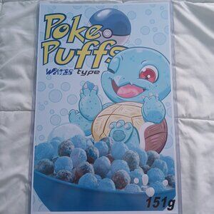 Pokemon Puffs Squritle Water Type Blue 17x11 Poster